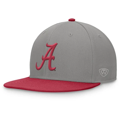 Casquette bicolore ajustée Alabama Crimson Tide Rally pour homme Top of the World gris/cramoisi