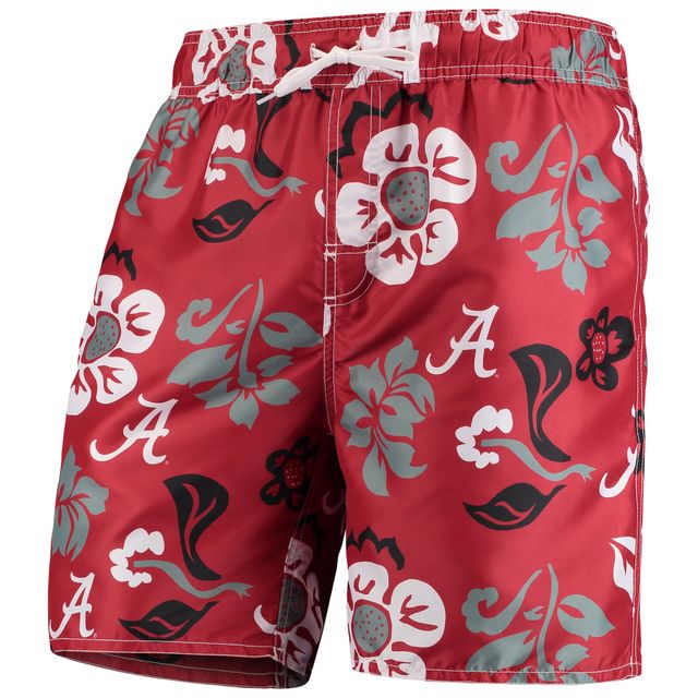 Maillot de bain Wes & Willy Crimson Alabama Tide Floral Volley pour homme