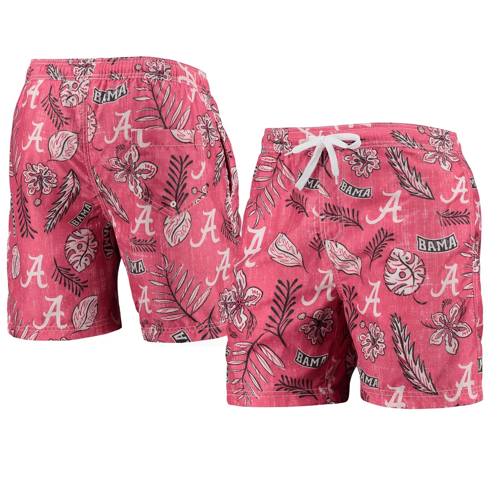 Alabama Crimson Tide Wes & Willy Vintage Floral Swim Trunks