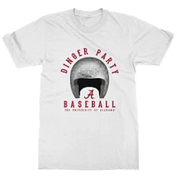 Men's White Alabama Crimson Tide Dinger Party Disco Helmet T-Shirt