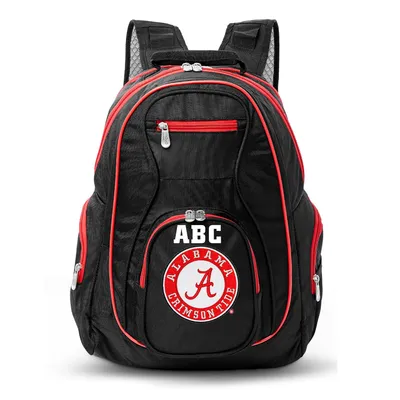 Alabama Crimson Tide MOJO Personalized Premium Color Trim Backpack - Black