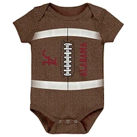 Body de football Catch Me pour nouveau-né et bébé marron Alabama Crimson Tide