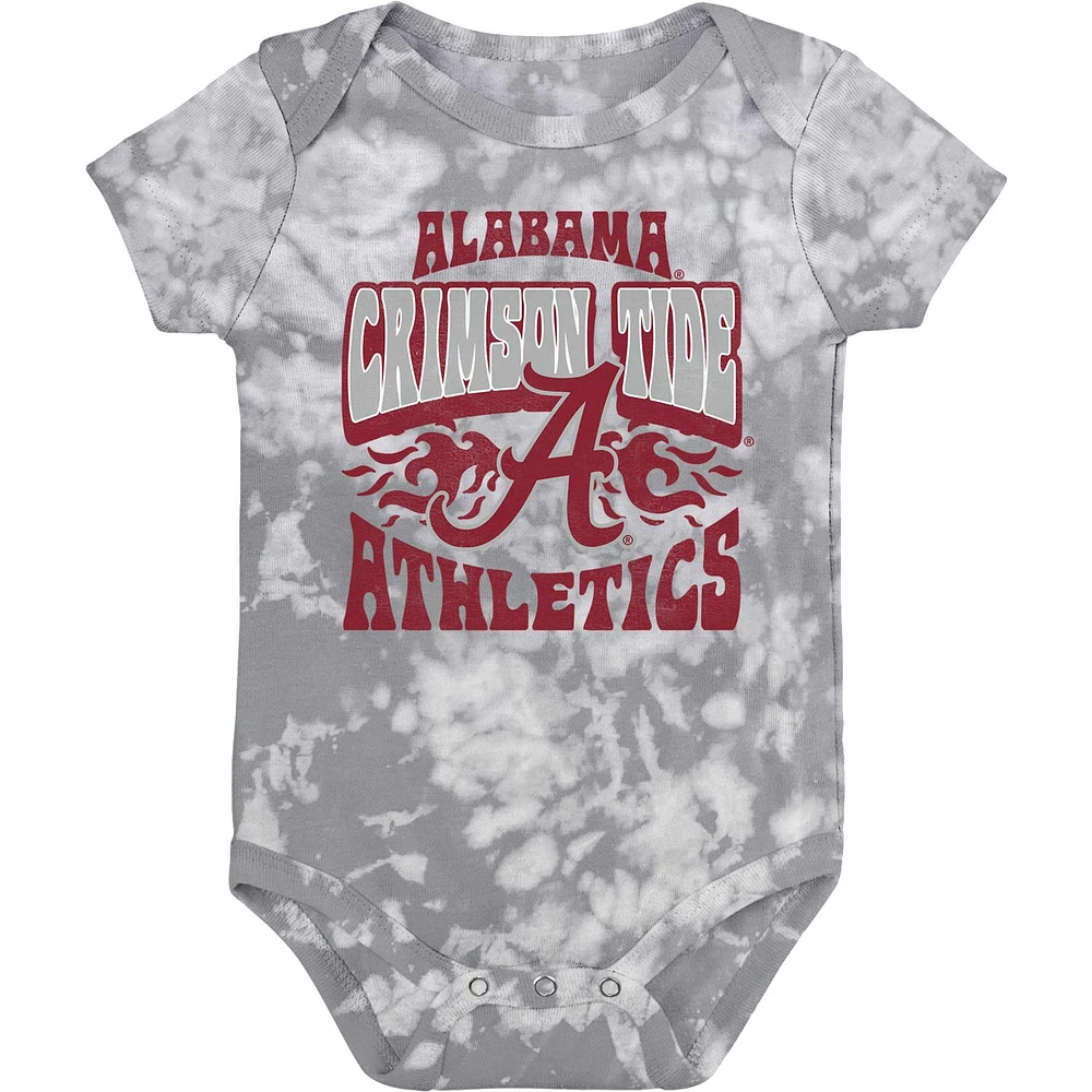 Body gris pour nouveau-né et nourrisson Alabama Crimson Tide Lil Rocker Tie-Dye