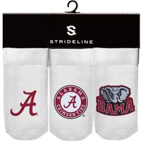 Newborn & Infant Strideline White Alabama Crimson Tide Three-Pack Booties