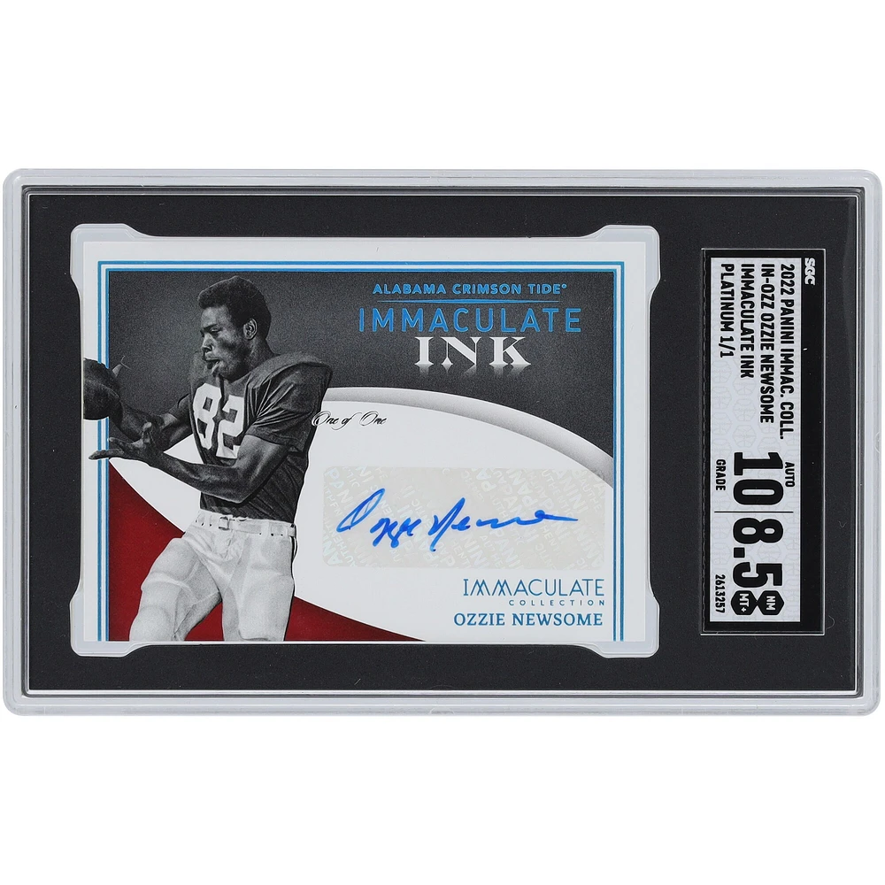 Ozzie Newsome Alabama Crimson Tide Autographed 2022 Panini Immaculate Collection Collegiate Platinum Immaculate Ink #IN-OZZ #1/1 SGC Authenticated 8.5/10 Card