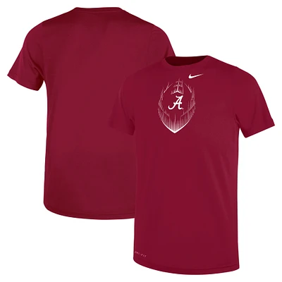 T-shirt de performance football Nike Crimson Alabama Tide Legend pour enfants d'âge préscolaire