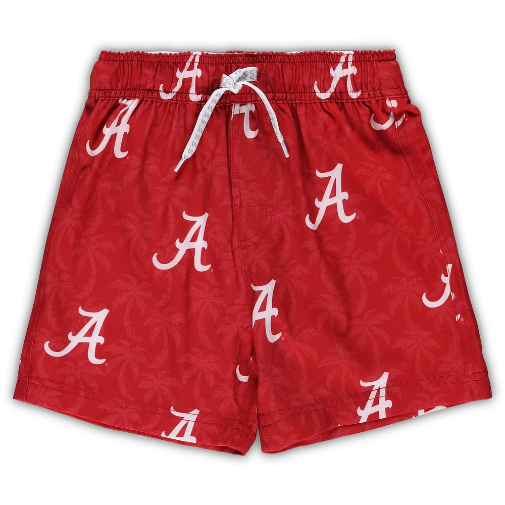 Préscolaire Wes & Willy Crimson Alabama Tide Palmier Short de bain