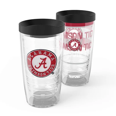 Tervis Alabama Crimson Tide, paquet de 2, 16 oz. Ensemble de gobelets concurrents et emblèmes