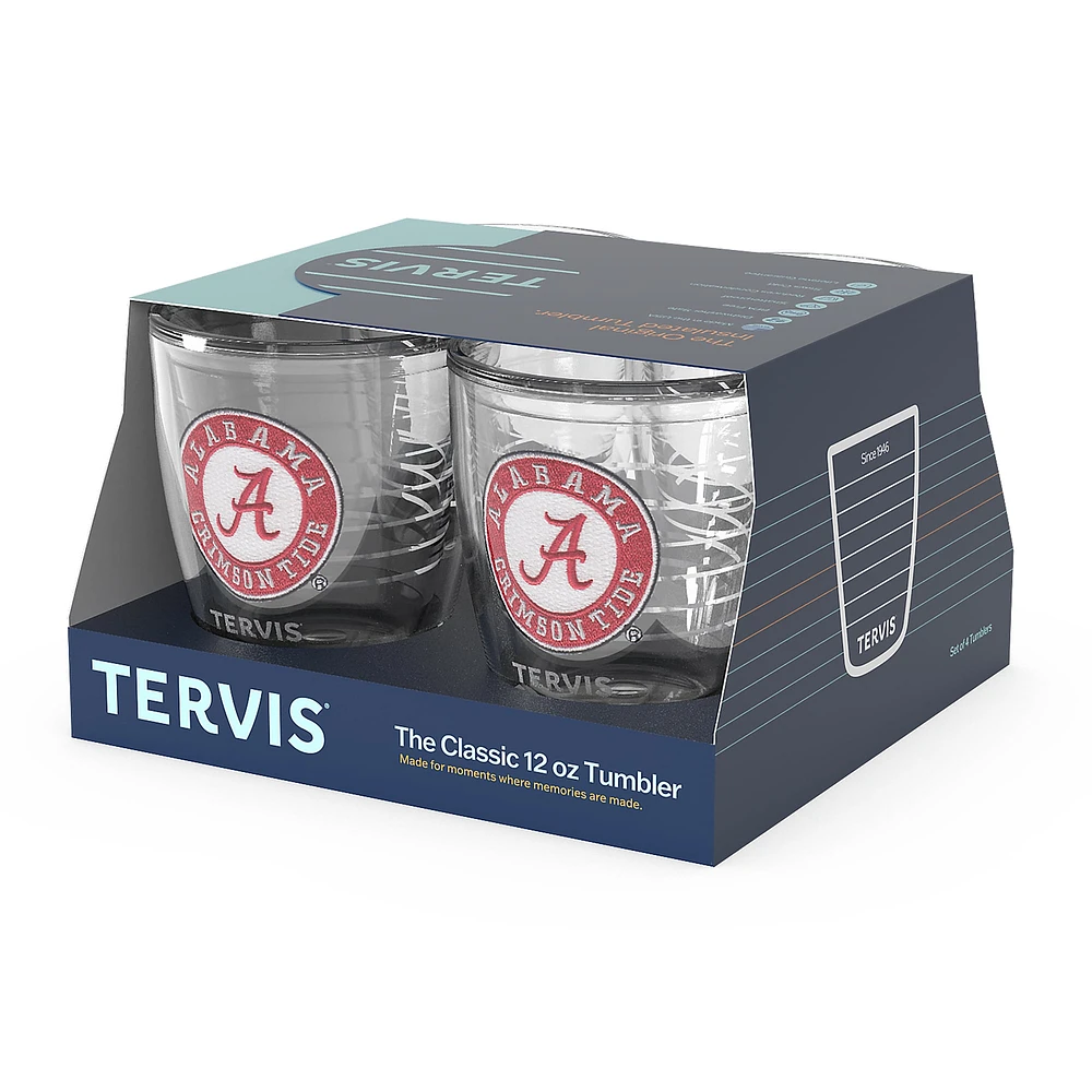 Tervis Alabama Crimson Tide, paquet de 4, 12 oz. Ensemble de gobelets emblème