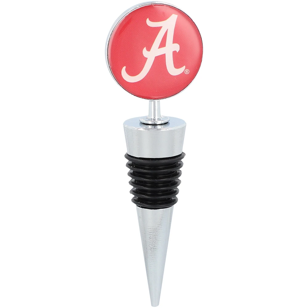 Verre à vin sans pied Alabama Crimson Tide de The Memory Company de 15 oz avec bouchon pour bouteille de vin