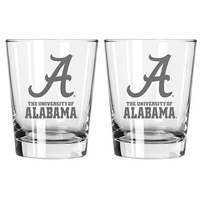 The Memory Company Alabama Crimson Tide 2-Pack 15oz. Double Old Fashioned Glass Set