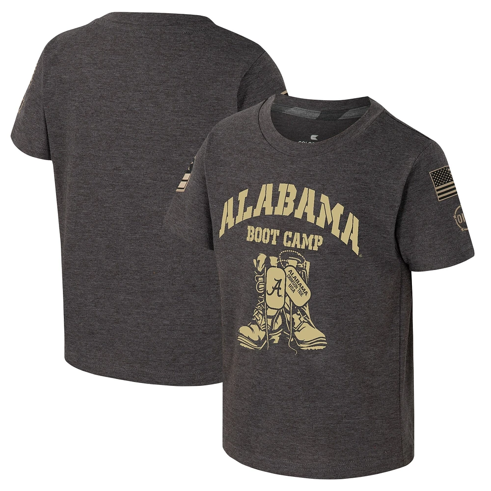 T-shirt de camp d'entraînement d'appréciation militaire pour tout-petits Colosseum Charcoal Alabama Crimson Tide OHT