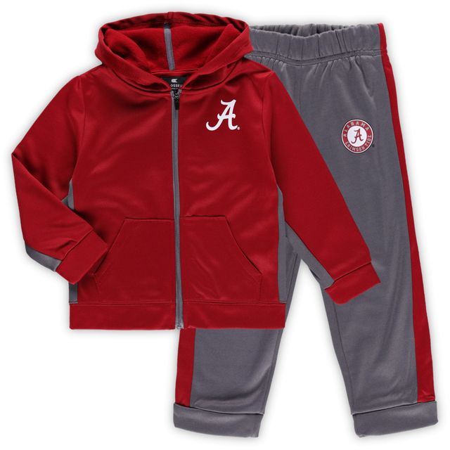 Ensemble veste et pantalon à capuche Colosseum Crimson/Gray Alabama Crimson Tide Shark pour tout-petits