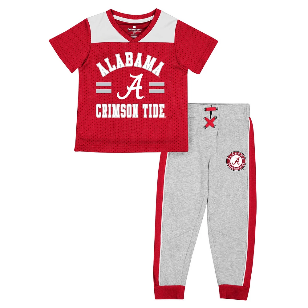 Ensemble maillot et pantalon Colosseum Crimson/Heather Grey pour tout-petits Alabama Crimson Tide Ka-Boot-It