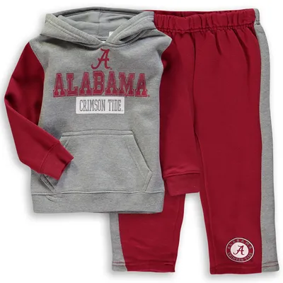 Alabama Crimson Tide Colosseum Toddler Back To School Fleece Hoodie And Pant Set - Heathered Gray/Crimson