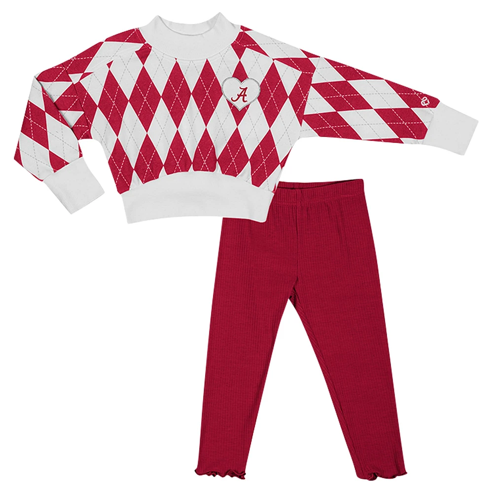 Ensemble pull et leggings Dealio pour tout-petits Colosseum White Alabama Crimson Tide