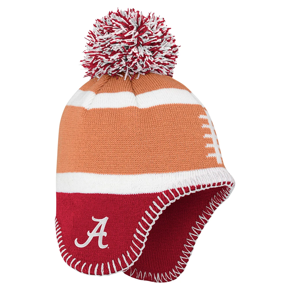 Bonnet tricoté avec pompon pour tout-petits Fanatics Brown Alabama Crimson Tide Football Head