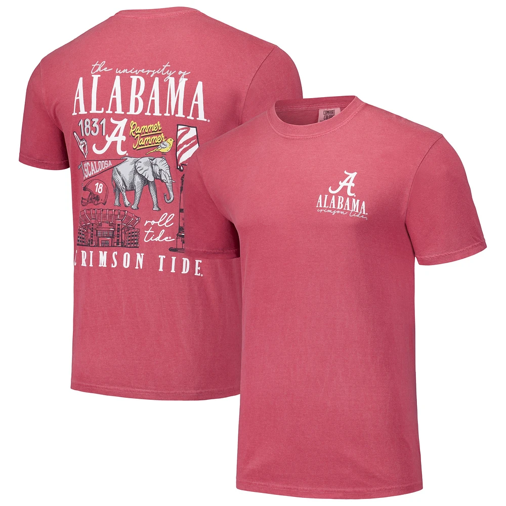 T-shirt unisexe avec affiche du campus hyper local Crimson Alabama Tide