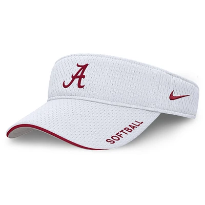Unisex Nike White Alabama Crimson Tide 2025 Dugout Softball Ace Performance Adjustable Visor