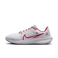 Chaussure de course unisexe Nike Alabama Crimson Tide Zoom Pegasus 40 blanc