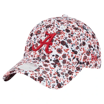 Women's New Era  White Alabama Crimson Tide Blooming 9TWENTY Adjustable Hat
