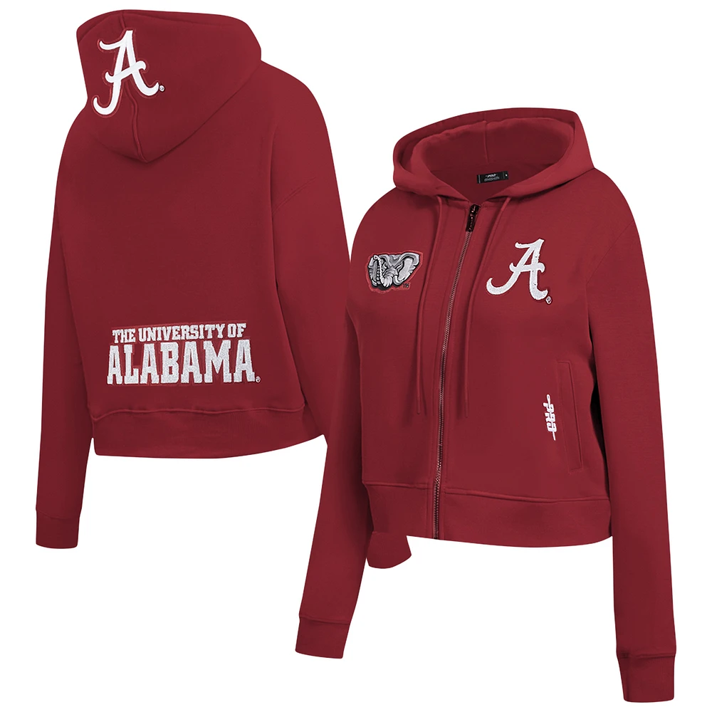 Women's Pro Standard Crimson Alabama Tide Game Day Sequin Full-Zip Hooded Jacket