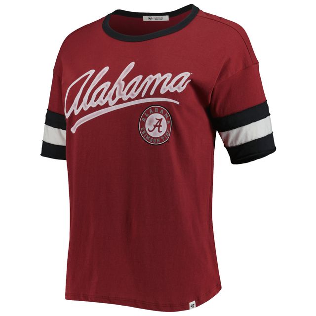 T-shirt '47 Crimson Alabama Tide Dani rétro flammé pour femme