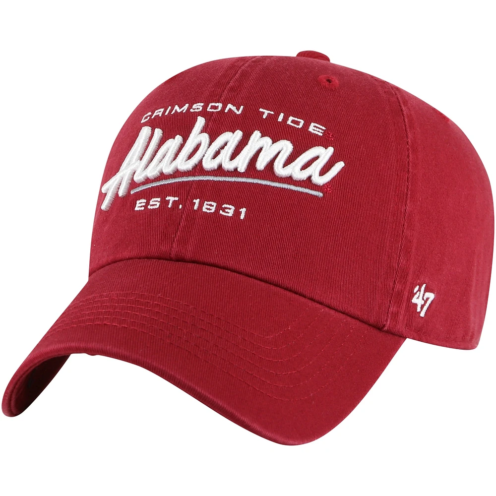 Women's '47 Crimson Alabama Crimson Tide Sidney Clean Up Adjustable Hat