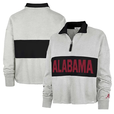 Sweat-shirt court à quart de zip '47 Grey Alabama Crimson Tide Next Level Remi pour femmes