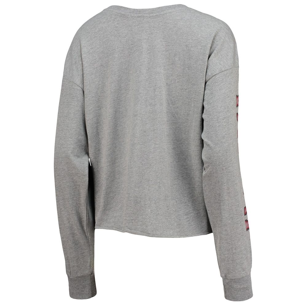 Women's '47 Heathered Gray Alabama Crimson Tide Ultra Max Parkway Long Sleeve Cropped T-Shirt