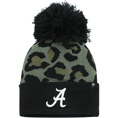 Bonnet en tricot à revers Bagheera Alabama Crimson Tide '47 Hunter Green pour femme avec pompon