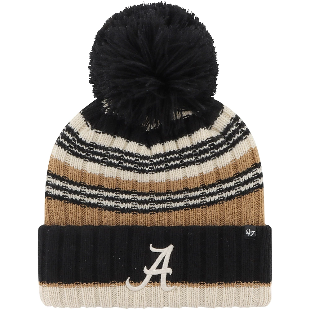 Bonnet en tricot à revers Barista '47 Khaki Alabama Crimson Tide pour femmes avec pompon