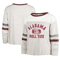 T-shirt à manches longues '47 Oatmeal Alabama Crimson Tide All Class Lena pour femmes