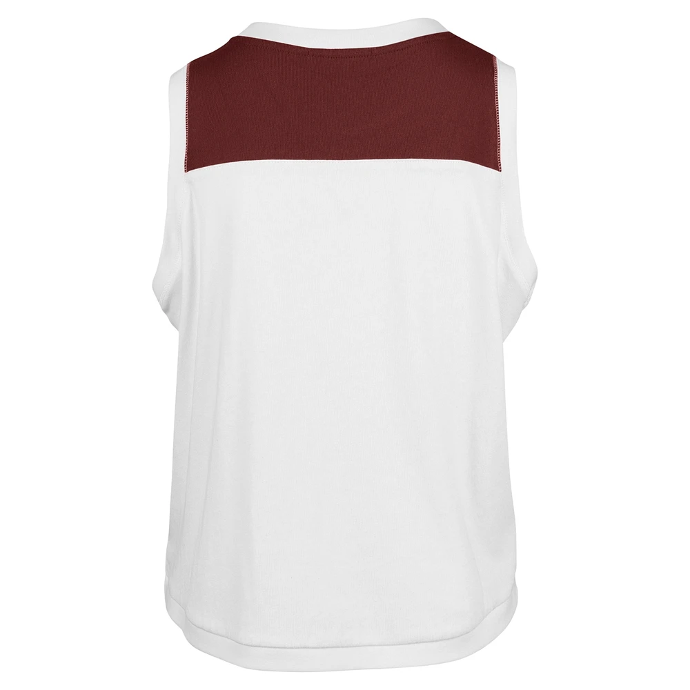 Women's '47 White Alabama Crimson Tide Premier Zoey Waist Length Tank Top