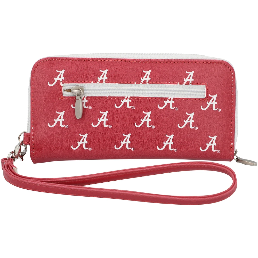 Portefeuille zippé Alabama Crimson Tide pour femme