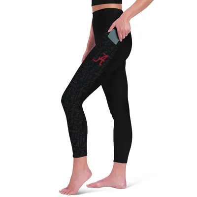 Alabama Crimson Tide Women's High Waist Two-Pocket Leggings - Black