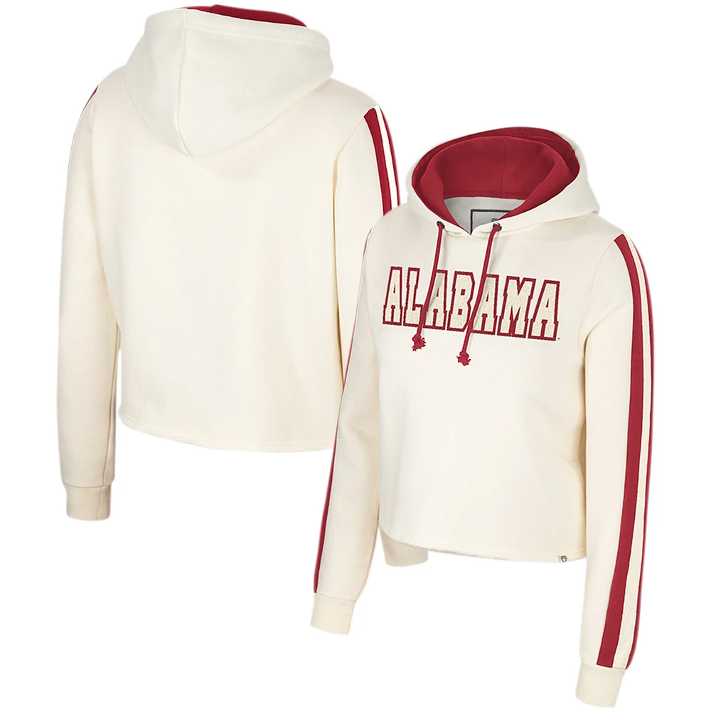 Sweat à capuche court Colosseum Cream Alabama Crimson Tide Perfect Date pour femmes