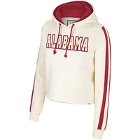 Women's Colosseum Cream Alabama Crimson Tide Perfect Date Cropped Pullover Hoodie