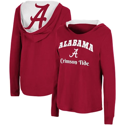 Colosseum Crimson Alabama Tide Catalina Sweat à capuche T-shirt manches longues pour femme