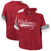 Women's Colosseum Crimson Alabama Tide Color Block Scoop Neck T-Shirt