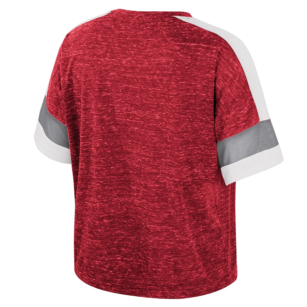 Women's Colosseum Crimson Alabama Tide Color Block Scoop Neck T-Shirt