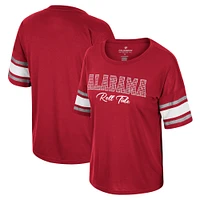 T-shirt en strass pour femmes Colosseum Crimson Alabama Tide I'm Gliding Here