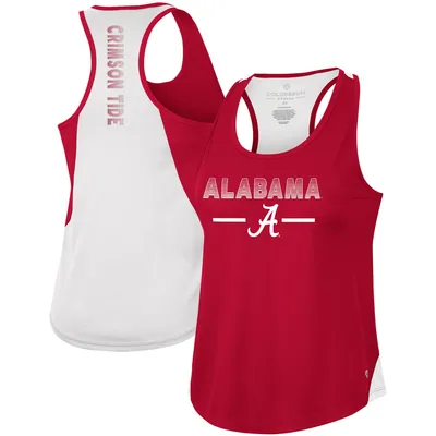 Women's Colosseum Crimson Alabama Tide Sachs 2-Hit Scoop Neck Racerback Tank Top