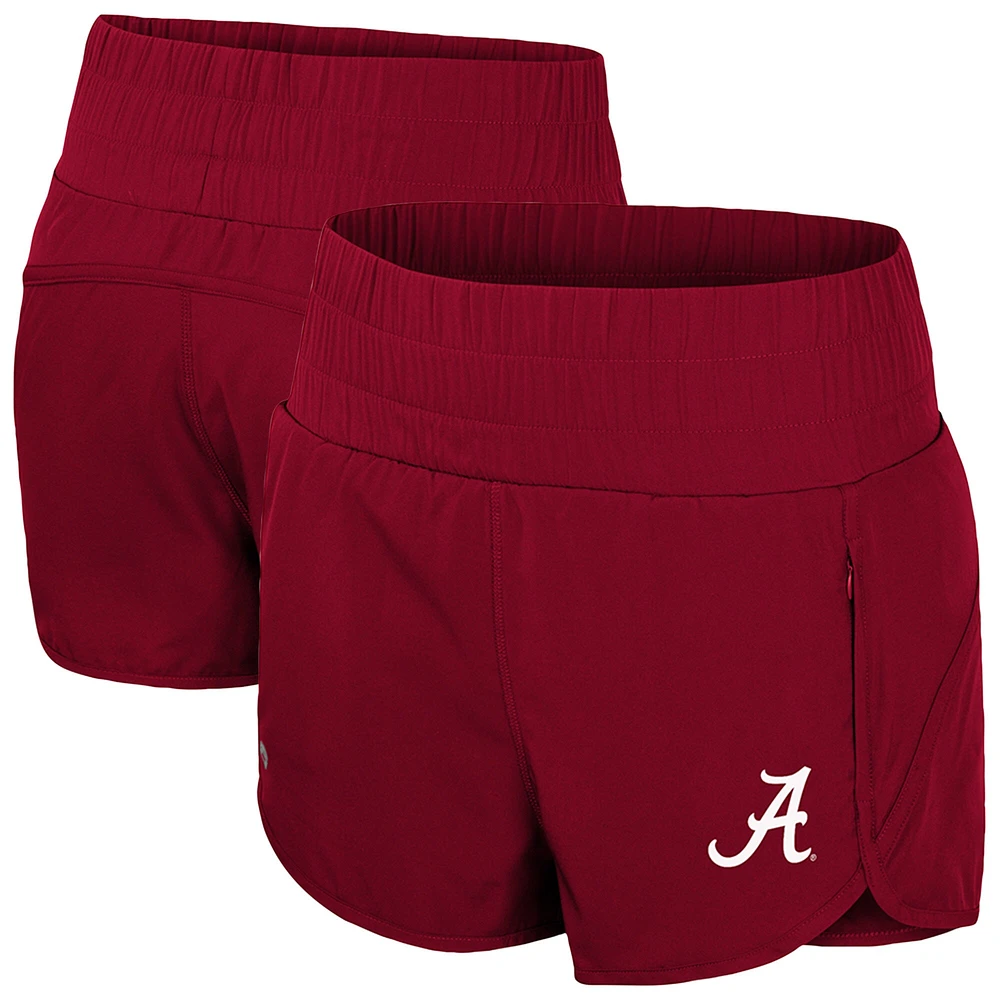 Short taille haute à smocks Alabama Crimson Tide Stop By pour femme Colosseum