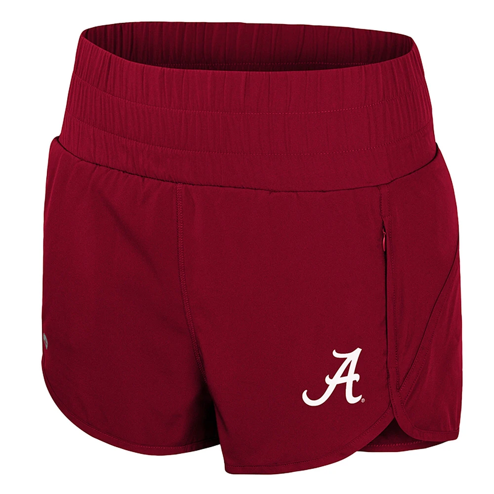 Short taille haute à smocks Alabama Crimson Tide Stop By pour femme Colosseum