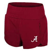 Short taille haute à smocks Alabama Crimson Tide Stop By pour femme Colosseum