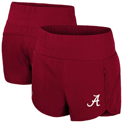 Short taille haute à smocks Alabama Crimson Tide Stop By pour femme Colosseum