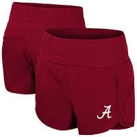 Short taille haute à smocks Alabama Crimson Tide Stop By pour femme Colosseum