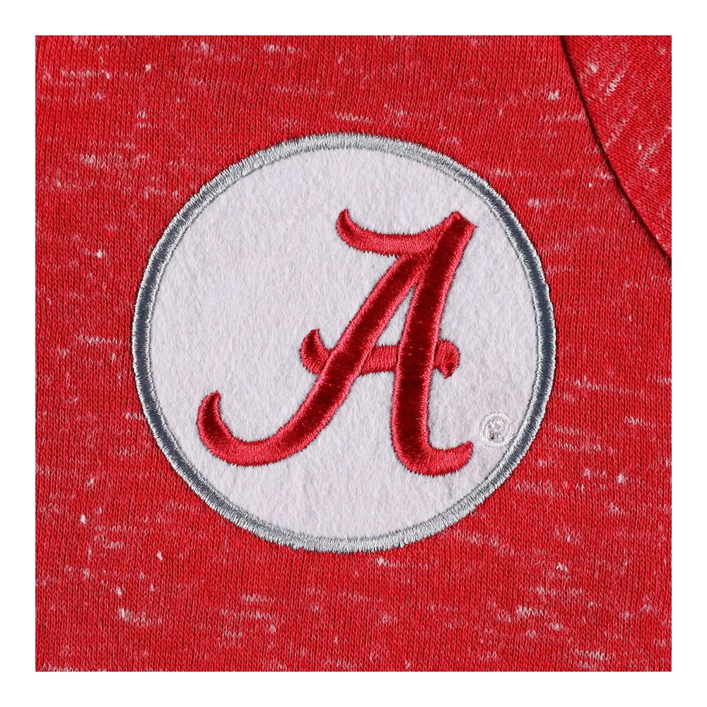 Women's Colosseum Crimson Alabama Tide The Devil Speckle Lace-Placket Raglan Pullover Hoodie