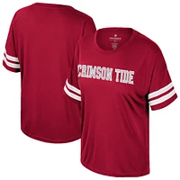 T-shirt surdimensionné à sequins pour femme Colosseum Crimson Alabama Tide Treasure